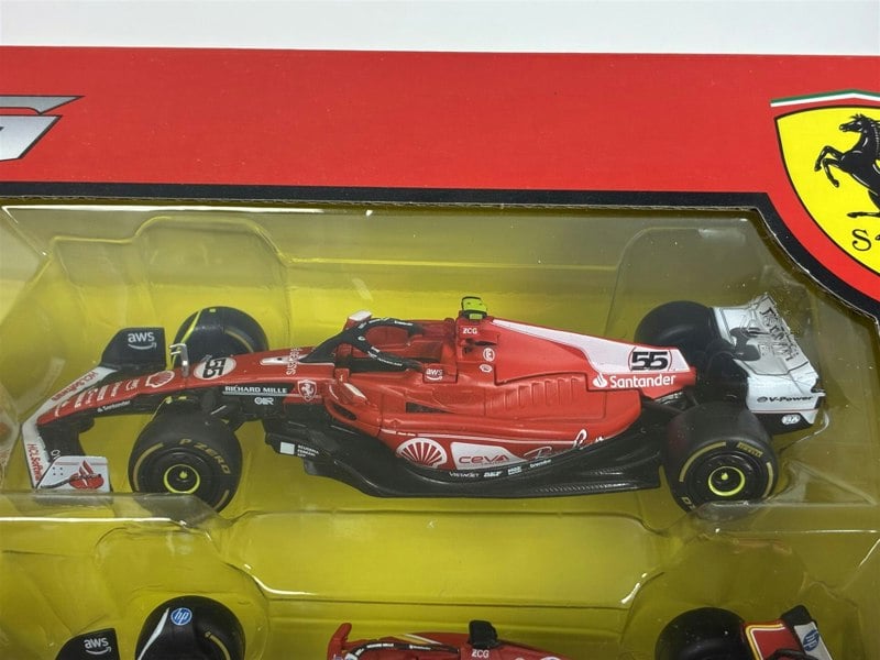 Ferrari Formula 1 Set of 7 Cars with Display Stand 1:43 Scale Bburago 36864