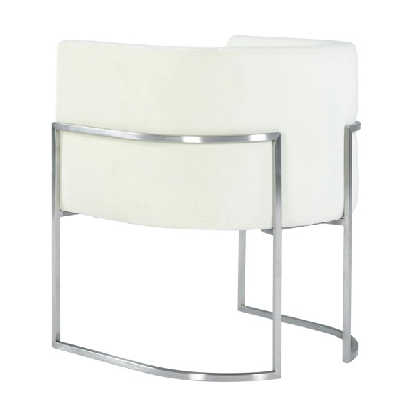 Furniture Edit Giselle Cream Velvet Dining Chair Silver Leg