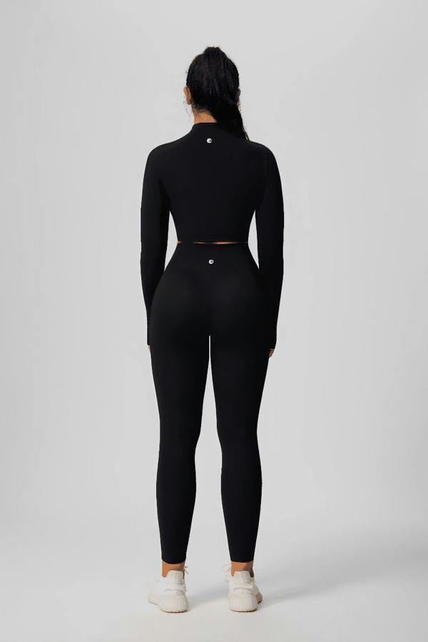 Anniou Zip Thumbhole Crop Yoga Jacket