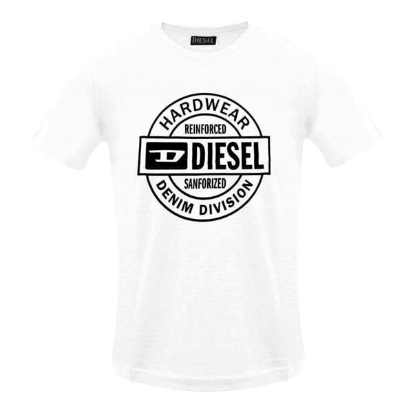 Diesel Mens Hardware Circle Logo T-Shirt - White - 