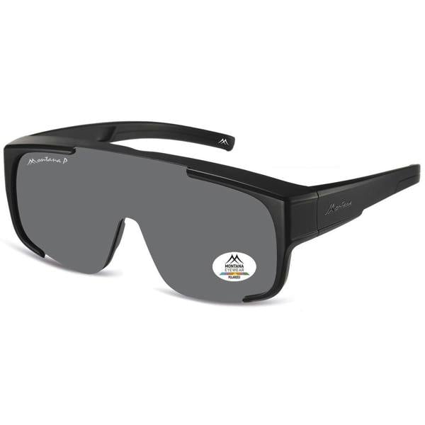 Montana Fit Over Glasses Sunglasses FO9 Matte Black Smoke Polarized