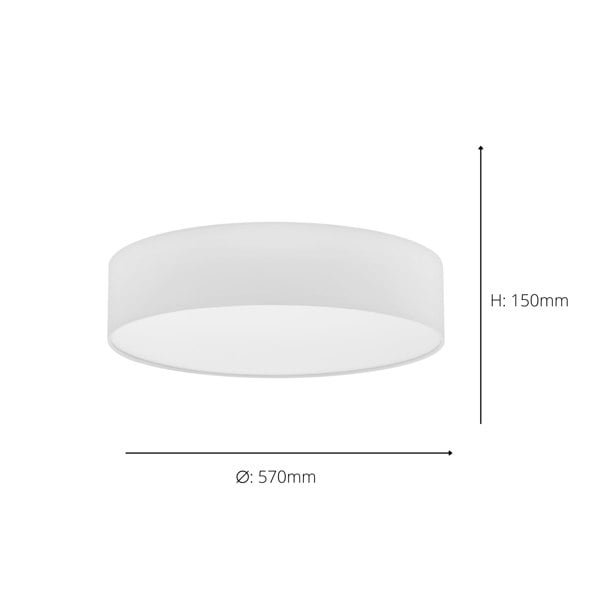 EGLO Pasteri White Fabric Ceiling Light