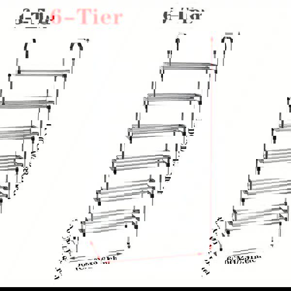 Dyzi 6-Tier Metal Shoe Rack – Freestanding Heavy Duty Storage Shelf for Shoes, Boots, and Accessories