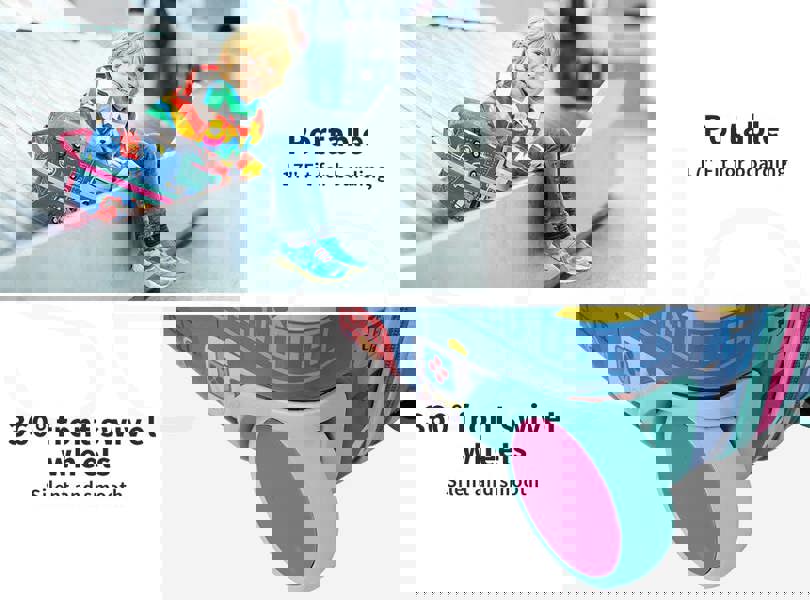 Dekko 17'' Kids Ride On Suitcase Carry On Travel Luggage on Wheel Lightweight