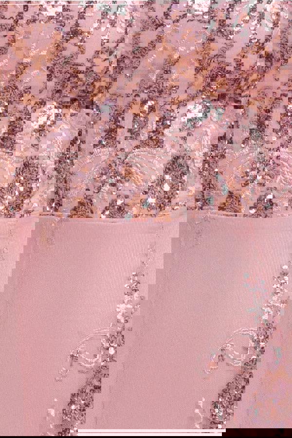 Bardot Sequin & Lace High Low Midi - Blush Pink DR3675M