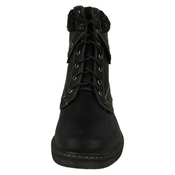 Spot On Ladies Spot On Knitted Cuff Ankle Boots F4447