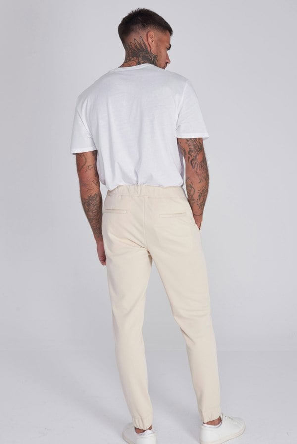 Harry Brown London Gisborne Cotton Trouser in Oatmeal