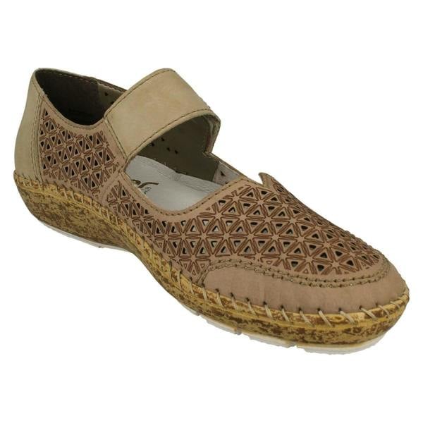 Rieker Ladies Rieker Summer Shoes With Punched Out Detailing 44864