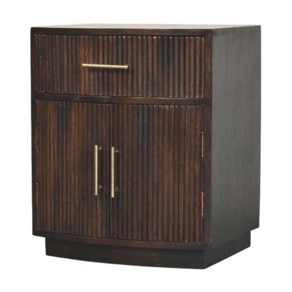 Artisan Furniture Solid Mango Wood Milan Bedside, Dark brown