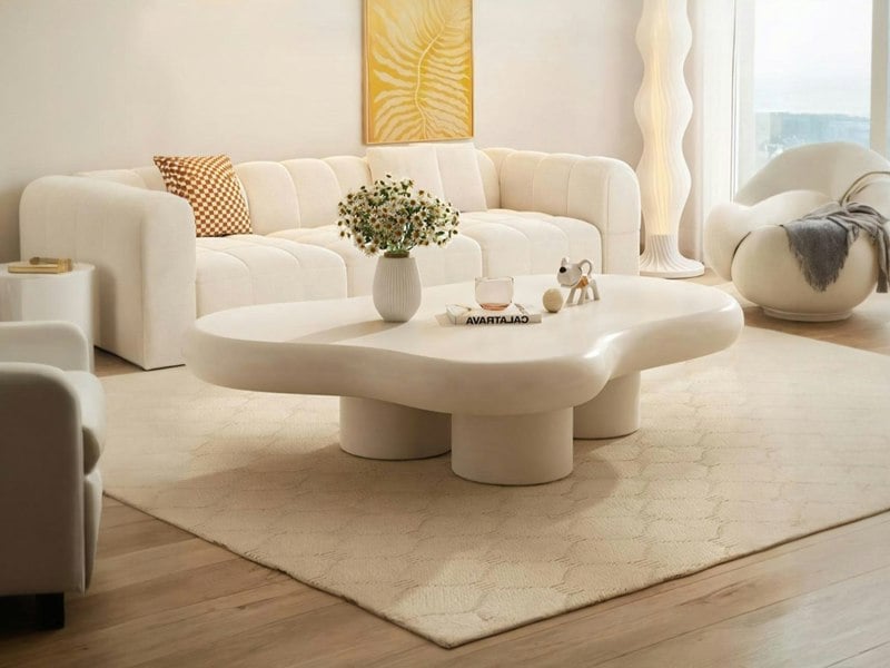 Quincy Coffee Table, Cream-Ritconcept-Rit Concept