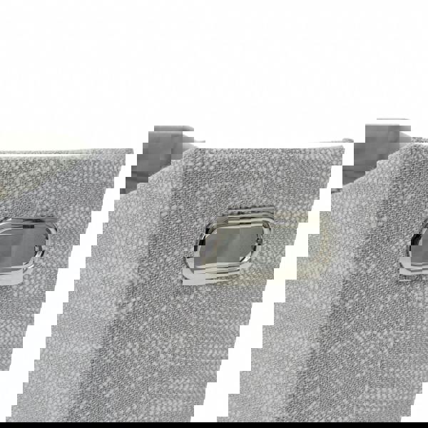 JVL Serena Fabric Magazine Storage Holder for Living Room Organisation, Light Grey