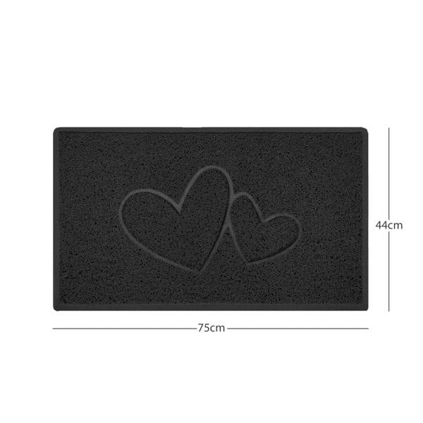 Nicoman "Double Heart" Embossed Loofah Textured Spaghetti Doormat