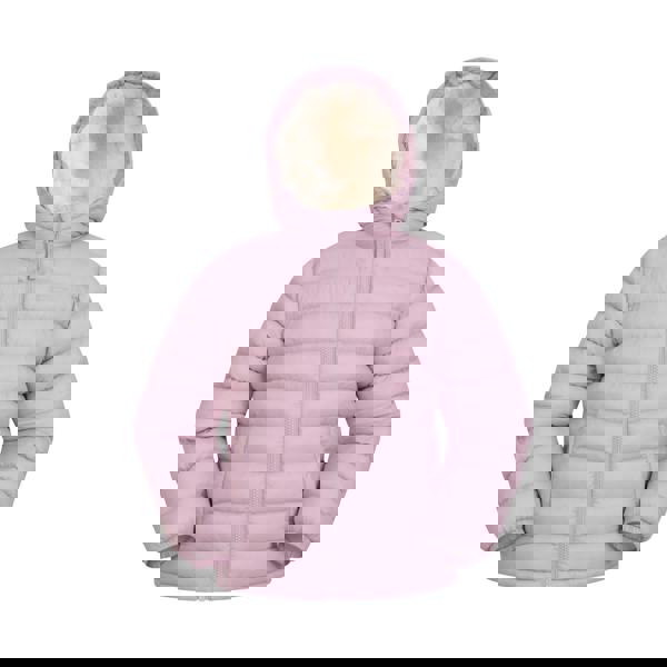 Mountain Warehouse Childrens/Kids Seasons Faux Fur Lined Padded Jacket - Pale Pink - 