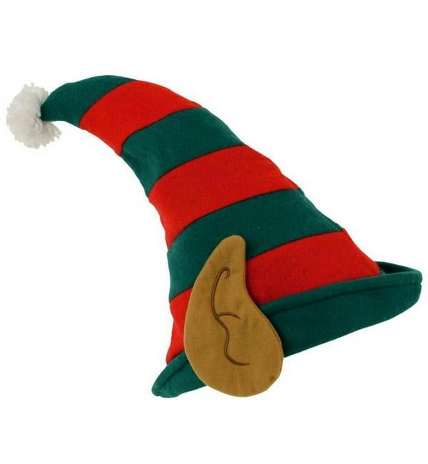 100pcs Elf Hat with Ears Red and Green Christmas Fancy Dress Costume Accessory for Festive Wear image 1