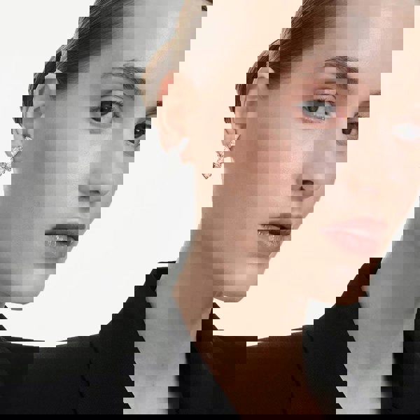 Swarovski Matrix Rhodium Plated White Zirconia Knot Stud Earrings 5727040