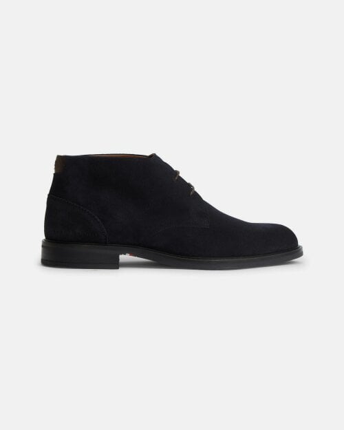 Tommy Hilfiger Corporate Dressy Suede Mens Lace Boots - Navy Blue