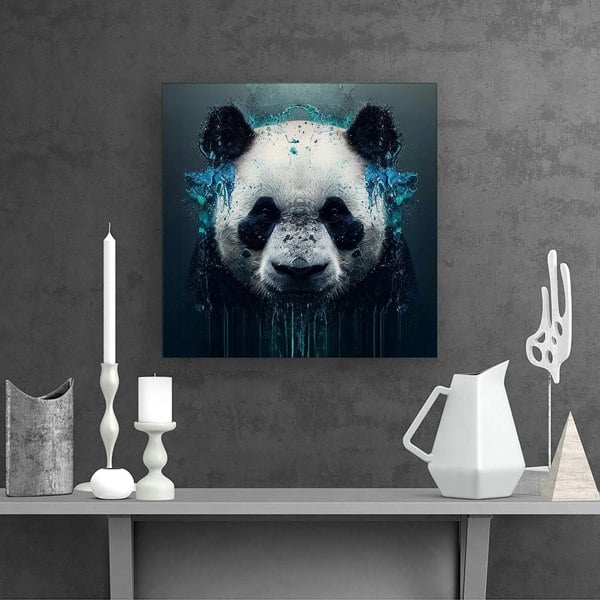 Warren Reed Panda Face Splashart Dark Background Canvas