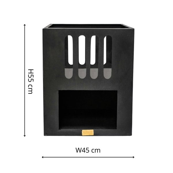 Ivyline Outdoor Libra Contemporary Firebowl in Matt Black