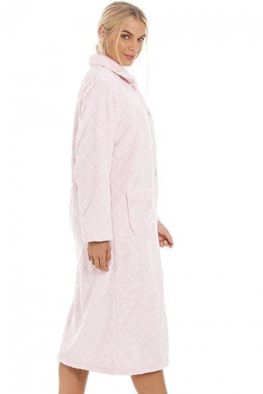 Womens Supersoft Button Front Diamond Print Housecoat
