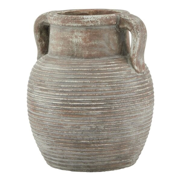 Wyld Haus Meadowhaze Stoneware Amphora Soft Brown Wide Vase with Handles