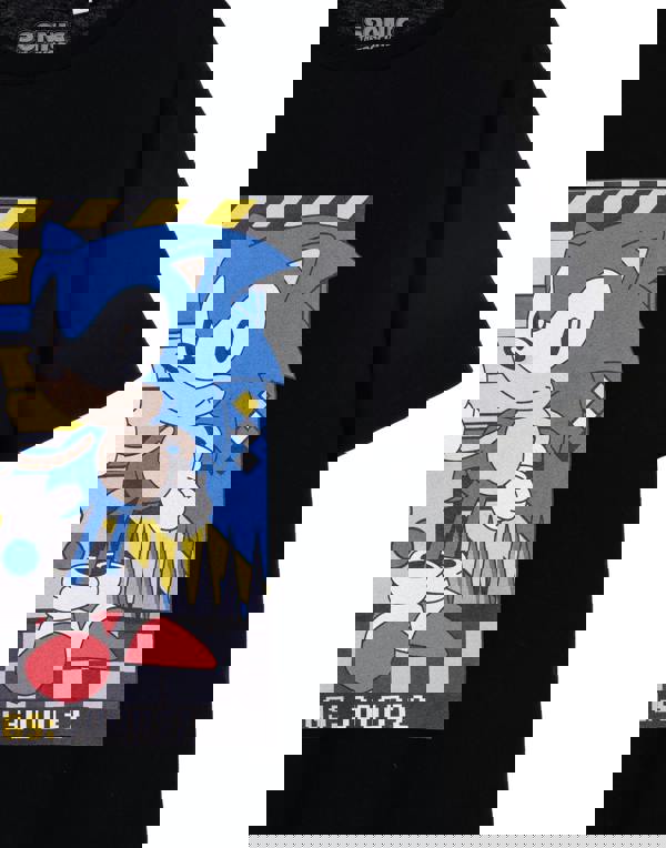 Sonic the Hedgehog Mens Black Classic Rings Short Sleeved T-Shirt