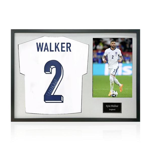 Kyle Walker Signed England Shirt Classic Frame