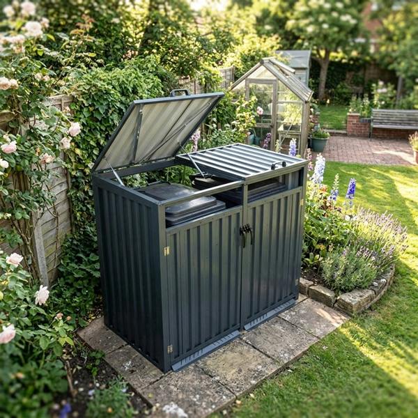 Nicoman Outdoor Metal Garbage Bin Shed