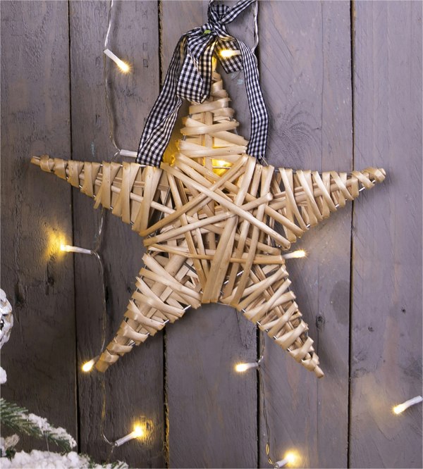 St Helens Natural Wicker Christmas Star Willow Decoration