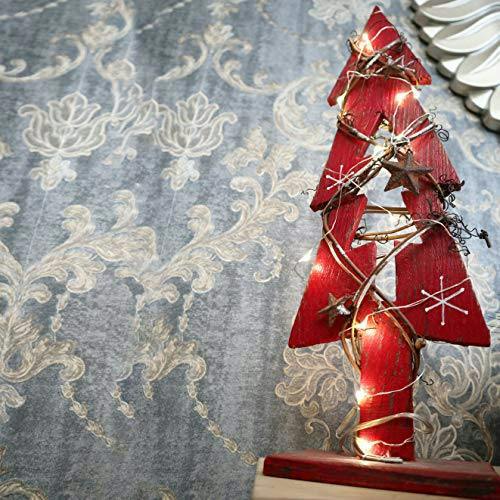30cm Red Tree Wooden LED Tree Tabletop Centrepiece Christmas Holiday Home decoration with 20 Warm white LEDs Green Tree image 8
