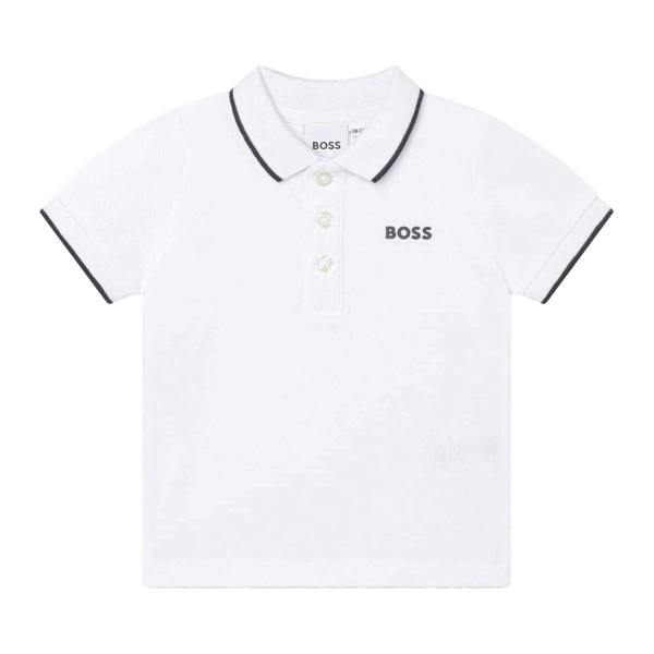 Boss Baby Boys Cotton Polo Shirt - White - 