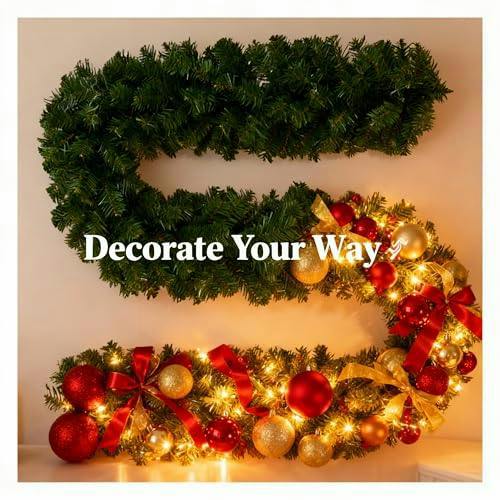 2.7m Alaskan Green Christmas Garland for Festive Mantels, Bannisters and Displays image 6