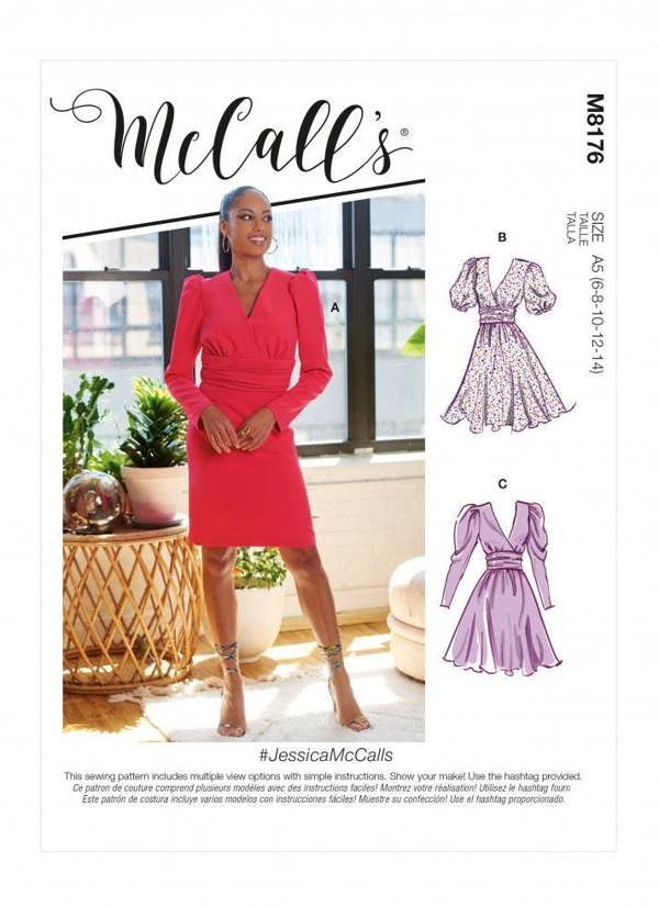 McCalls 8176 Paper Sewing Pattern – Women's Dress, Size 6-14, Intermediate