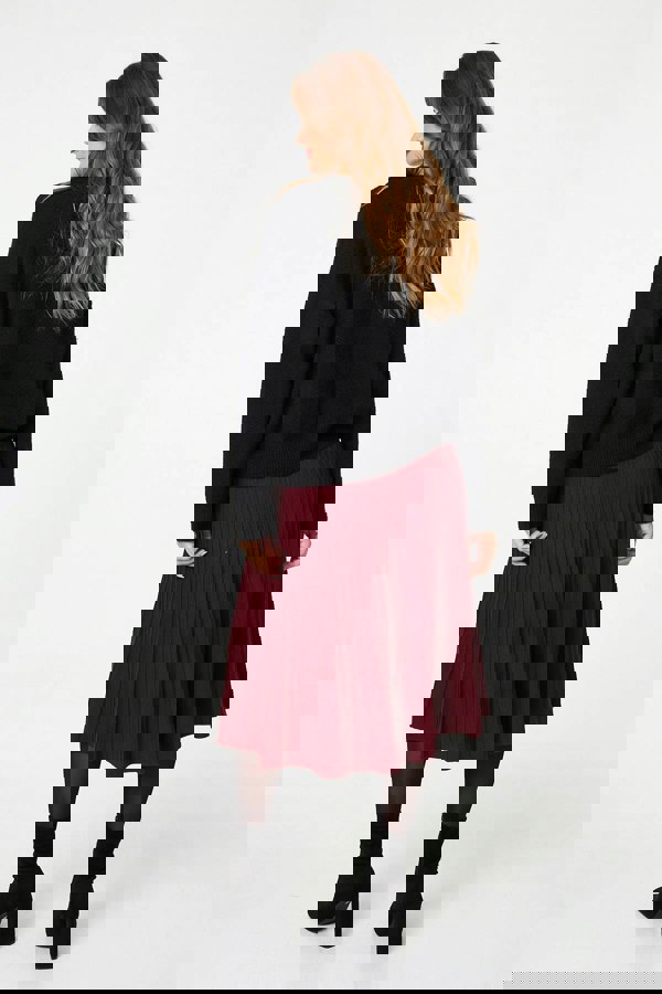 Black | Sequin Bow Detail Drop Shoulder Jumper
