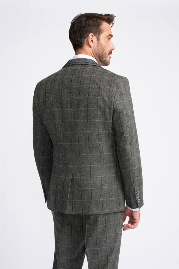 House of Cavani Albert Grey Tweed Check Blazer