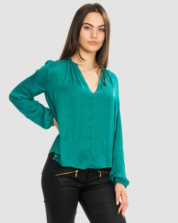 Samsoe & Samsoe Elva ls Womens Blouse 10793 - Quetzal Green