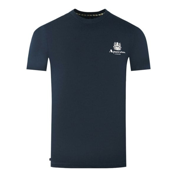 Aquascutum London Aldis Brand Logo On Chest T-Shirt - Navy Blue