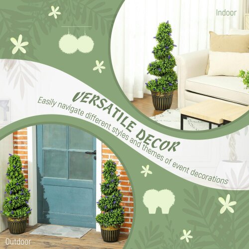 Wyld Haus Vadi Set Of 2 Artificial Lavender Style Trees 90cm