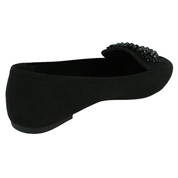 Spot On Ladies Spot On Beaded Ballerina Shoes F80548