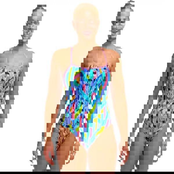 Funkita Pillared Single Strap Swimsuit - Blue/Pink