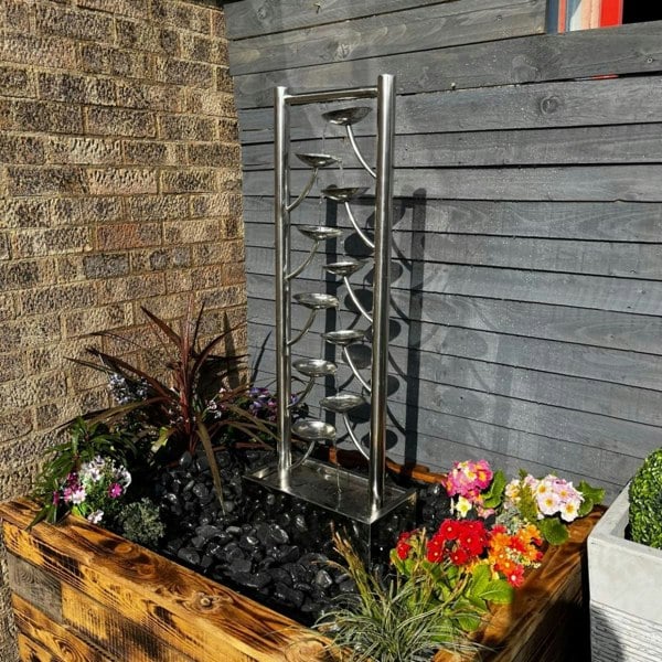 Tranquillity Water Features Santiago Stainless Steel Mains Water Feature