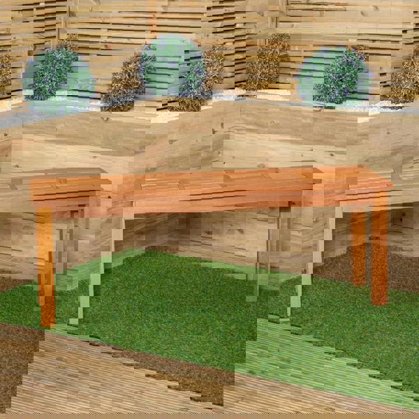 Samuel Alexander Outdoor 4 Person Rectangular Wooden Garden Dining Table with 2 Benches