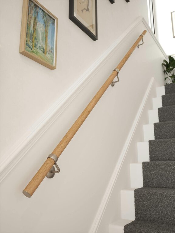 Handrails Direct Stoneleigh Red Oak Straight Flight Handrail