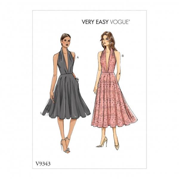 Vogue Sewing Pattern 9343, Dresses for Women, A5 (6-8-10-12-14) - Easy