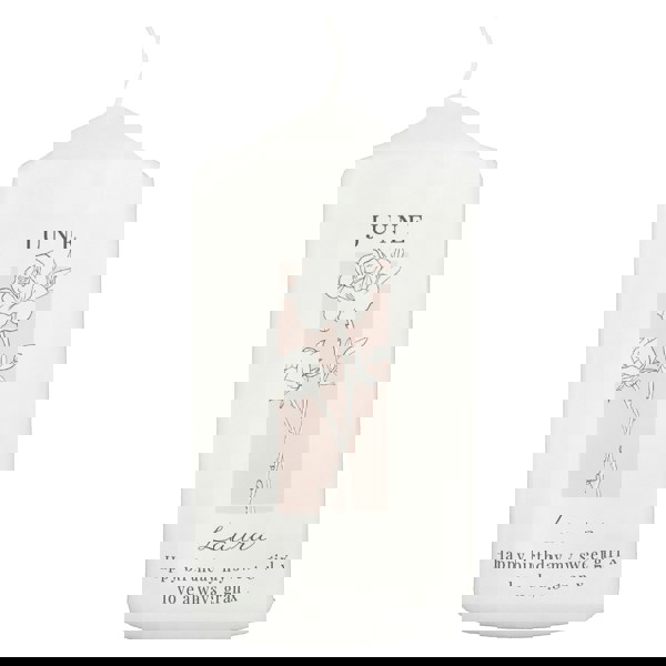 Personalised Memento Company Personalised Birth Flower Pillar Candle