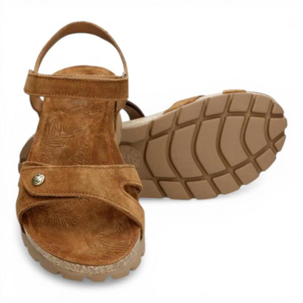 Panama Jack Sulia B26 - Women’s Wedge Brown Suede Leather Sandals