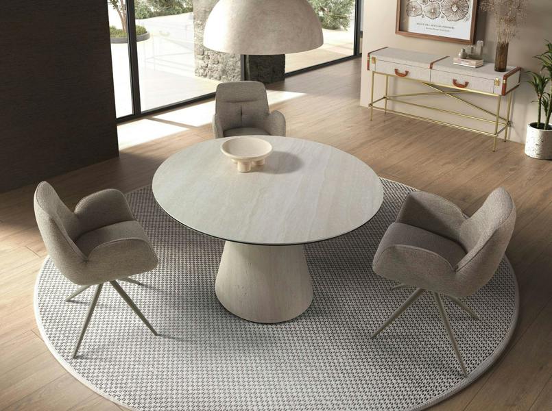 Angel Cerdá Rectangular Console Table, Fabric, Walnut and Golden Polished Steel 3271