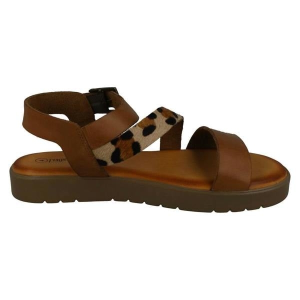 Leather Collection Ladies Leather Collection Flatform Sandals F00204