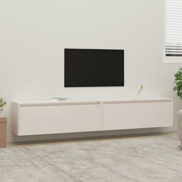 Berkfield Wall Cabinets 2 pcs White 100x30x35 cm Solid Wood Pine