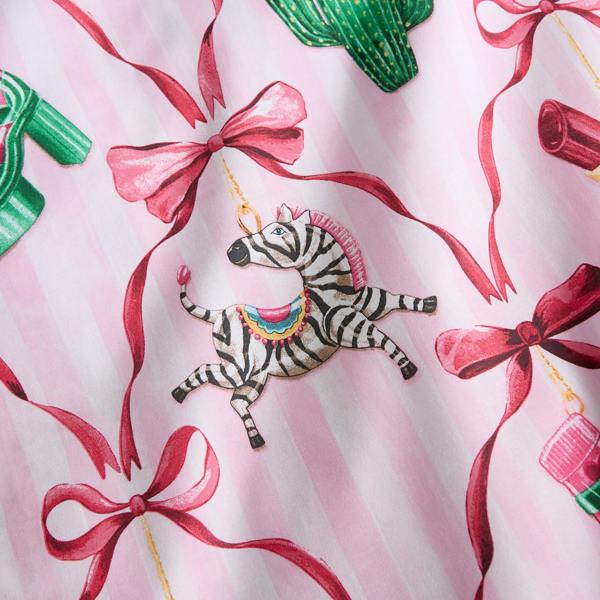 Catherine Lansfield Christmas Kitsch Reversible Duvet Cover Set Pink