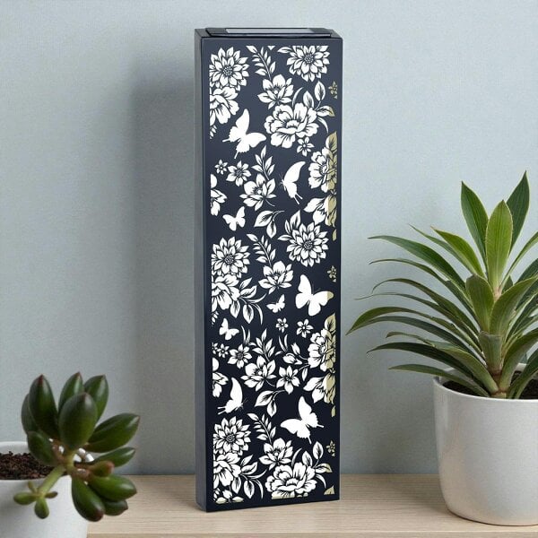 EDH Door Hardware Metal Solar Wall Panel Butterfly – Outdoor LED Garden Light Waterproof Decor